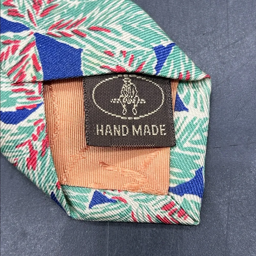 Paul Stuart Green and Blue Floral Tie